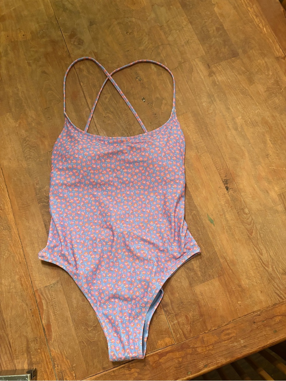 New J. Crew One-Piece Swimsuit with Pink Floral Print NWOT